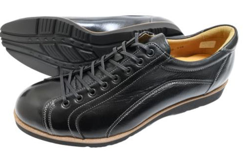 【倭イズム YA3300 ブラック】鹿革レザーカジュアルシューズ